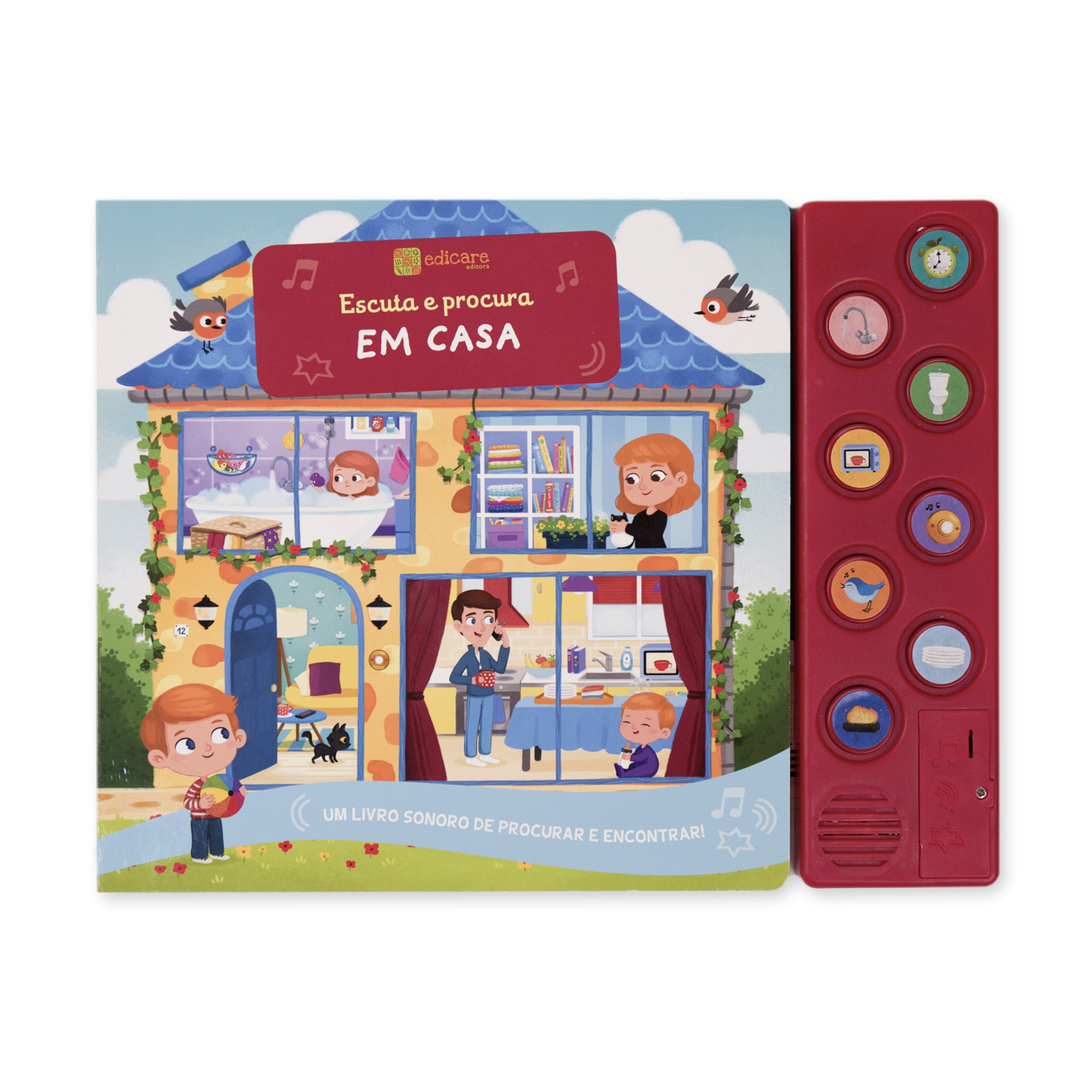 Brinca e descobre o mercado - Livro Sonoro + 12 meses