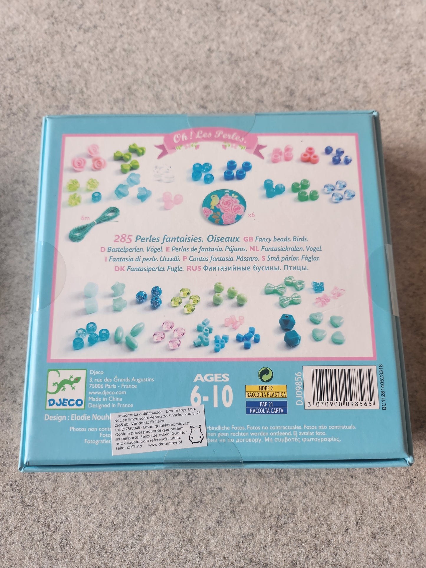 Contas de fantasia de pássáros, flores e lacinhos