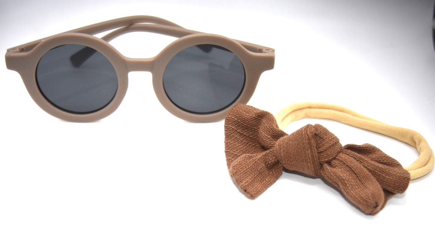 Óculos de Sol Adoráveis para Crianças - Oferta Especial com Fita e Laço a Condizer: