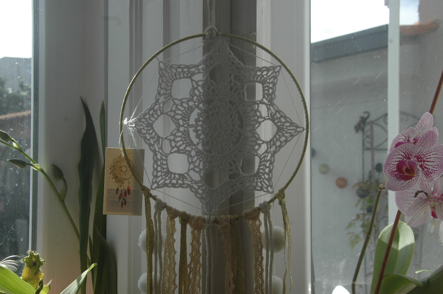 Caça Sonhos artesanal Dourado