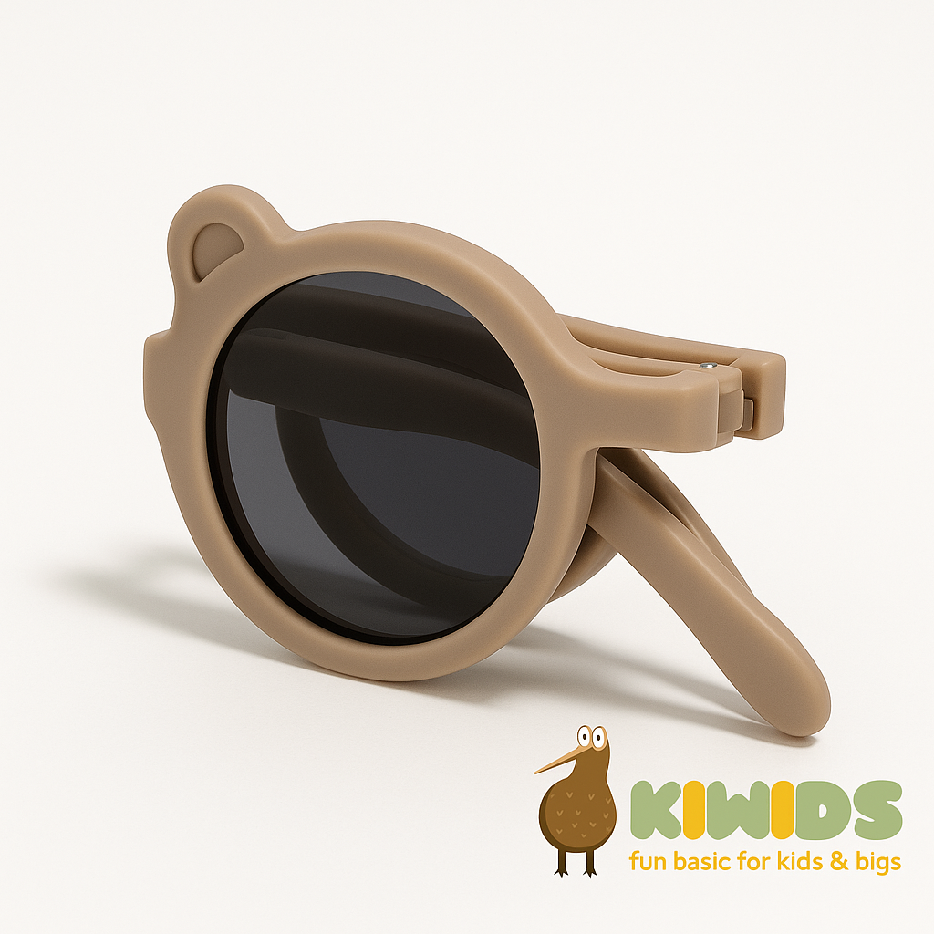 🕶️ Óculos de Sol KIWIDS- dobráveis com Orelhas de Ursinho – Oferta bolsinha