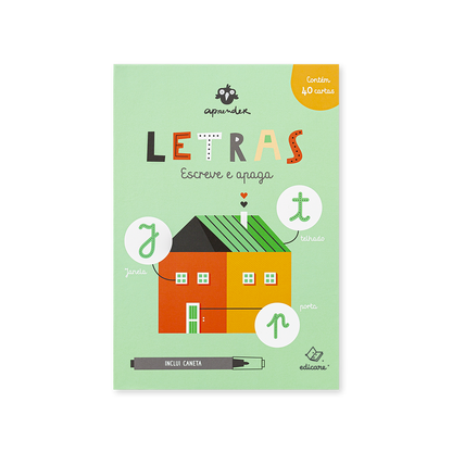 Escreve e Apaga Letras - + 5 anos (OFERTA: caneta com apagador incorporado)