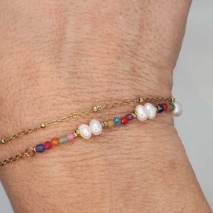 Pulseira Mágica de Aço Inox com Cores Lindas: Kiwids dupla🌈✨