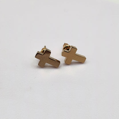 Conjunto de colar e brincos com cruz