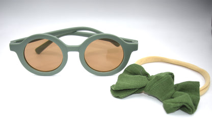 Óculos de Sol Adoráveis para Crianças - Oferta Especial com Fita e Laço a Condizer: