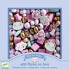 Contas fantasia de madeira- Gatos, Flores e arco-irís