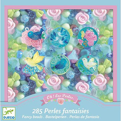 Contas de fantasia de pássáros, flores e lacinhos