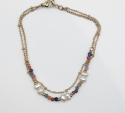 Pulseira Mágica de Aço Inox com Cores Lindas: Kiwids dupla🌈✨
